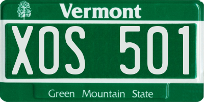 VT license plate XOS501