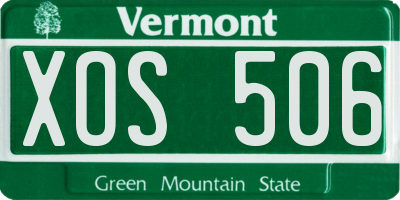 VT license plate XOS506