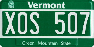 VT license plate XOS507