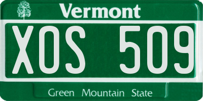 VT license plate XOS509