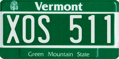 VT license plate XOS511