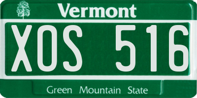 VT license plate XOS516
