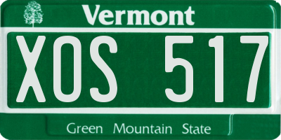 VT license plate XOS517