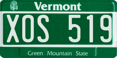 VT license plate XOS519