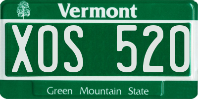 VT license plate XOS520