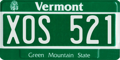 VT license plate XOS521