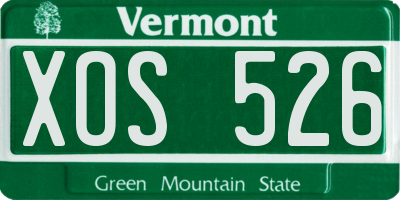 VT license plate XOS526