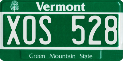 VT license plate XOS528