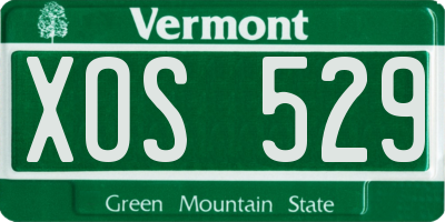 VT license plate XOS529