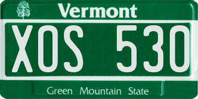 VT license plate XOS530