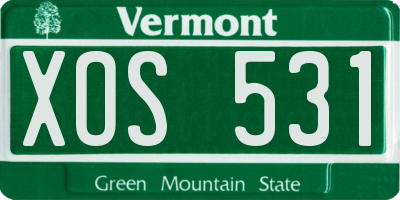 VT license plate XOS531