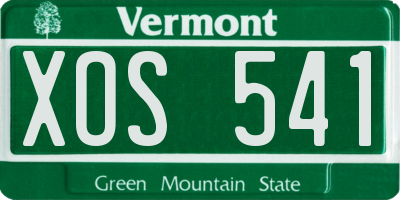 VT license plate XOS541