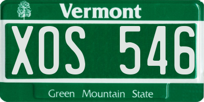 VT license plate XOS546