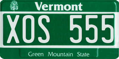 VT license plate XOS555