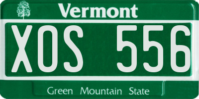 VT license plate XOS556