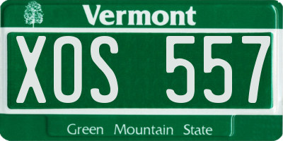 VT license plate XOS557