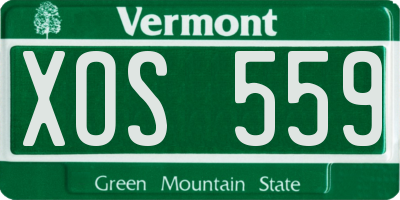 VT license plate XOS559