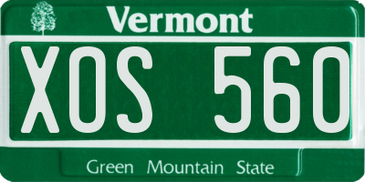 VT license plate XOS560