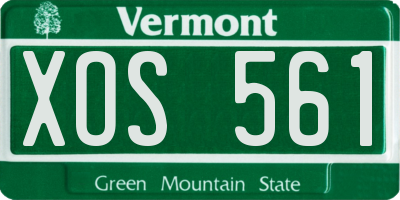 VT license plate XOS561