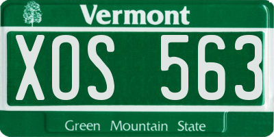 VT license plate XOS563