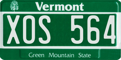 VT license plate XOS564