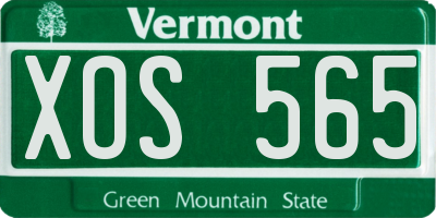 VT license plate XOS565