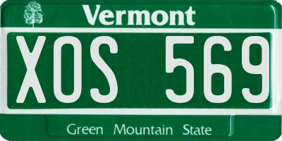 VT license plate XOS569