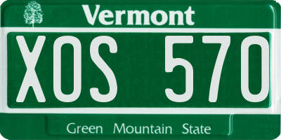 VT license plate XOS570