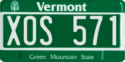 VT license plate XOS571