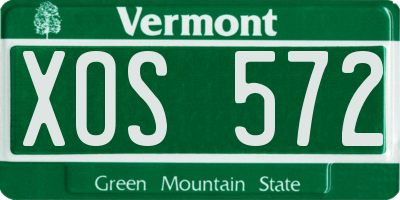 VT license plate XOS572