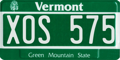 VT license plate XOS575