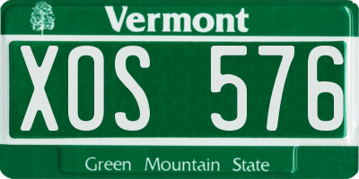 VT license plate XOS576