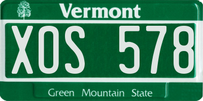 VT license plate XOS578