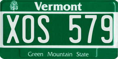 VT license plate XOS579
