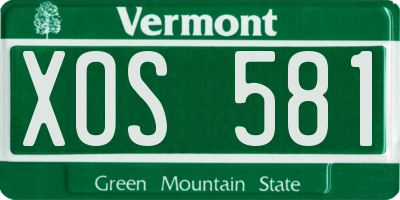 VT license plate XOS581