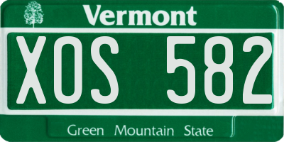 VT license plate XOS582