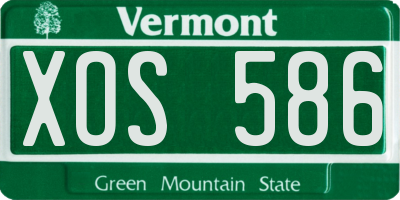 VT license plate XOS586