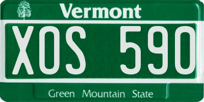 VT license plate XOS590