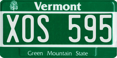 VT license plate XOS595