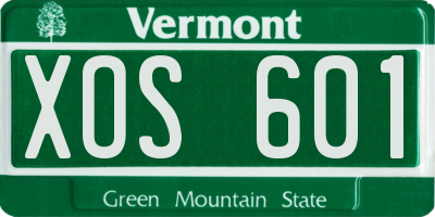 VT license plate XOS601
