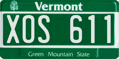 VT license plate XOS611