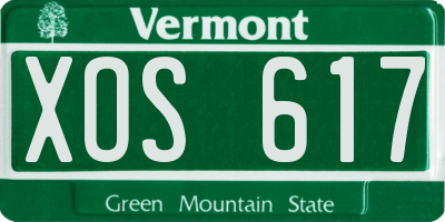 VT license plate XOS617