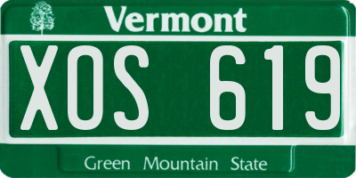 VT license plate XOS619