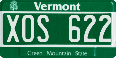 VT license plate XOS622