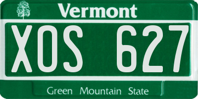 VT license plate XOS627