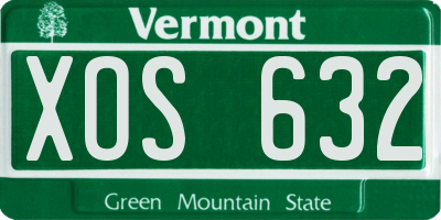 VT license plate XOS632