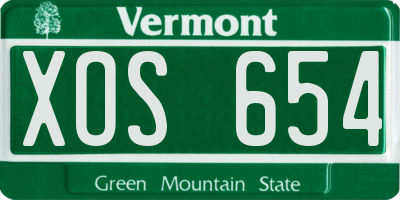 VT license plate XOS654