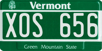 VT license plate XOS656