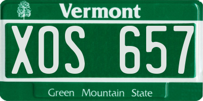 VT license plate XOS657
