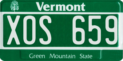 VT license plate XOS659